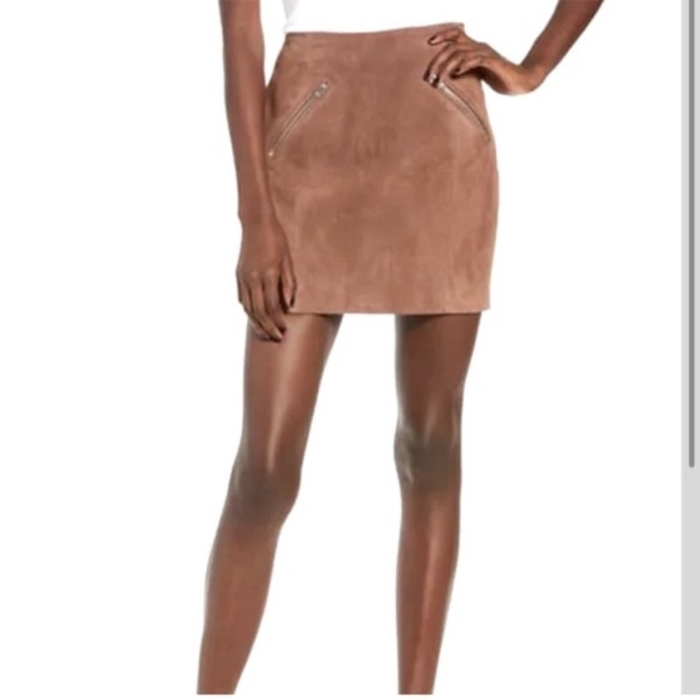 BlankNYC Brown Leather Suede Featival Y2K Mini Skirt Size 25
